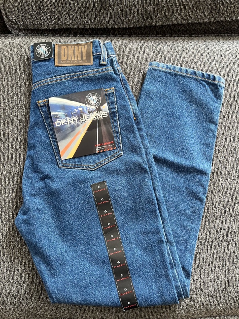 DKNY Women’s Straight Jeans in Medium Blue Denim